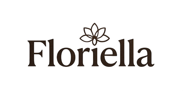Floriella logo with a stylized flower on a white background